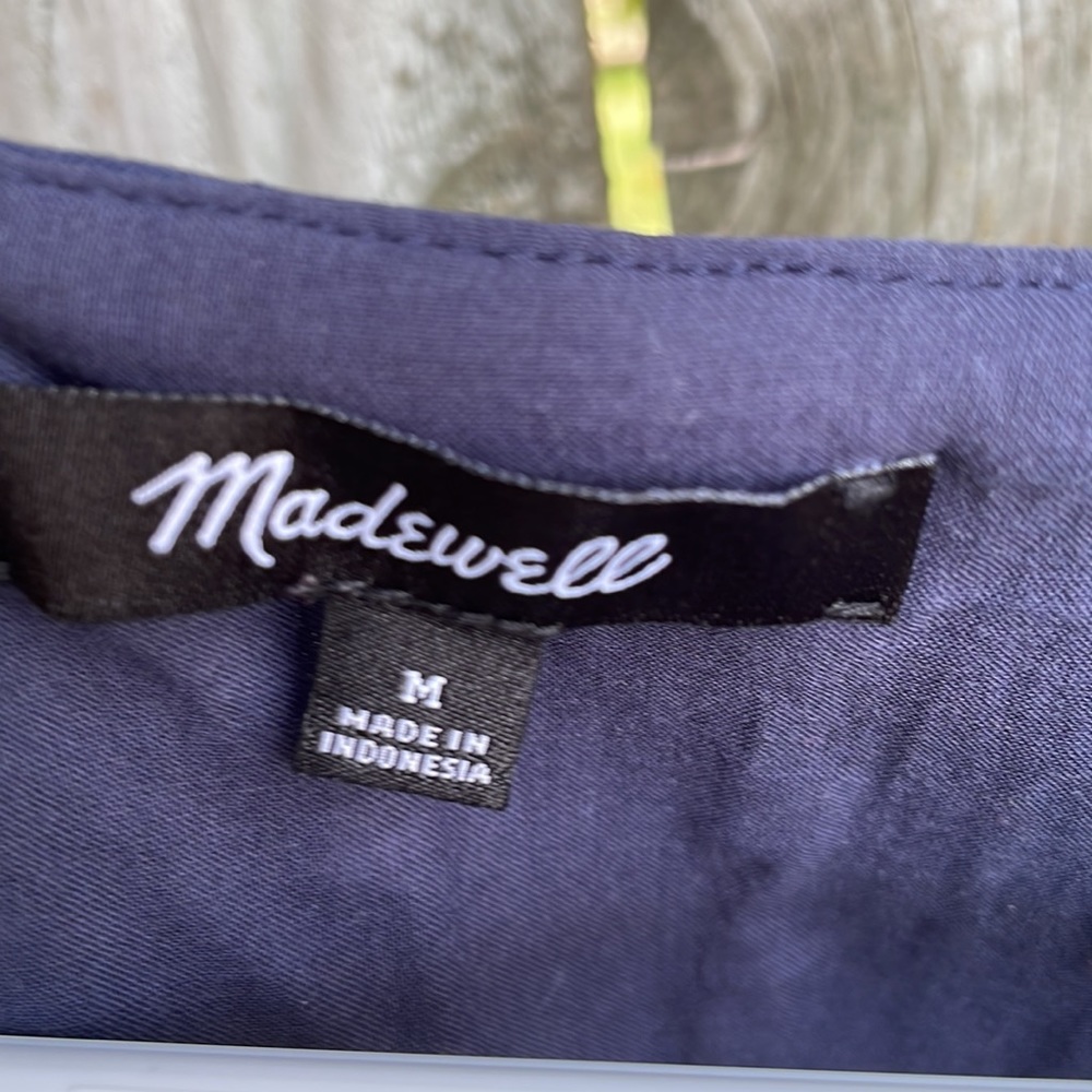 Madewell V-Neck Dolman-Sleeve Mini Dress in Textured Dot M - Picture 8 of 14